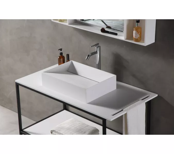 Консоль под раковину ABBER Stein AS2631 напольная, белая матовая, изображение 3