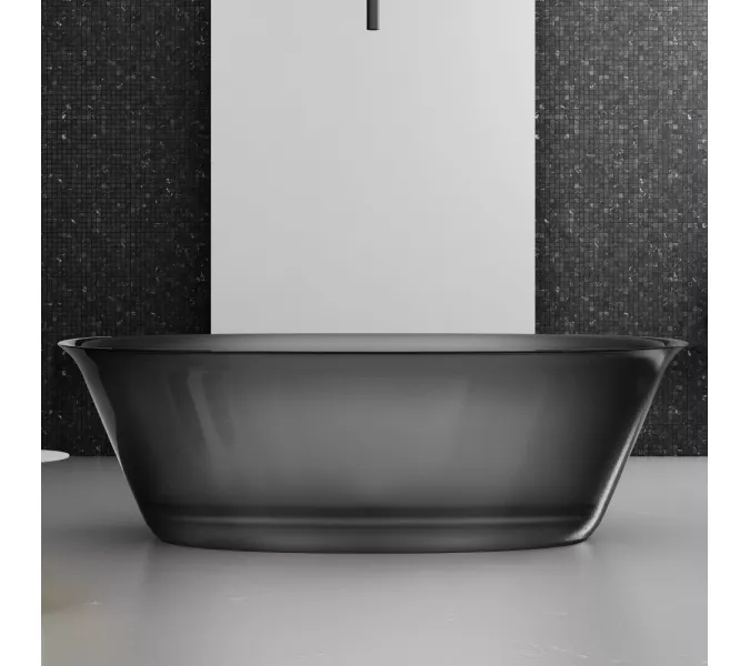 Ванна из полиэфирной смолы  ABBER Kristall AT9707Onyx черная прозрачная