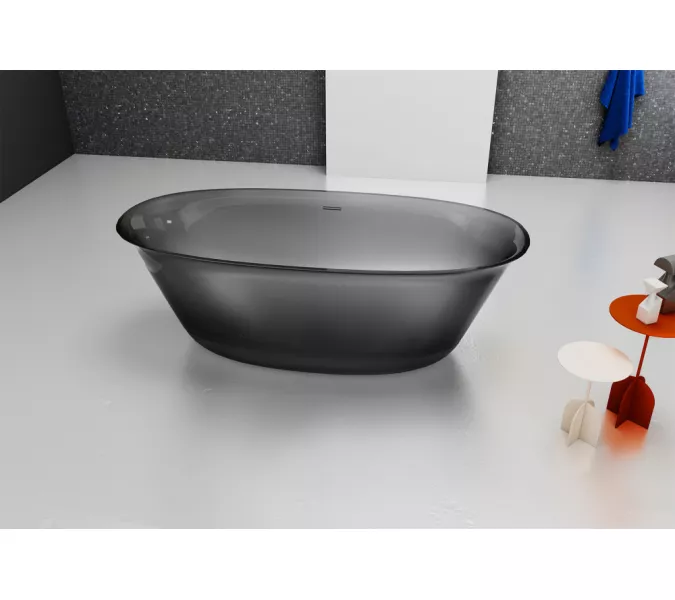 Ванна из полиэфирной смолы  ABBER Kristall AT9707Onyx черная прозрачная, изображение 2