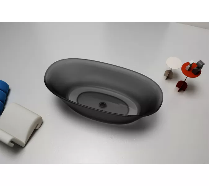 Ванна из полиэфирной смолы  ABBER Kristall AT9707Onyx черная прозрачная, изображение 3