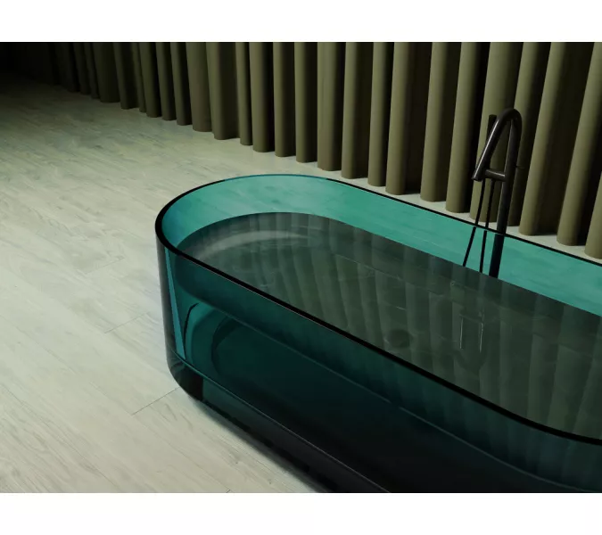 Ванна из полиэфирной смолы  ABBER Kristall AT9708Aquamarin бирюзовая прозрачная, Выбрать цвет: Бирюзовый, изображение 5