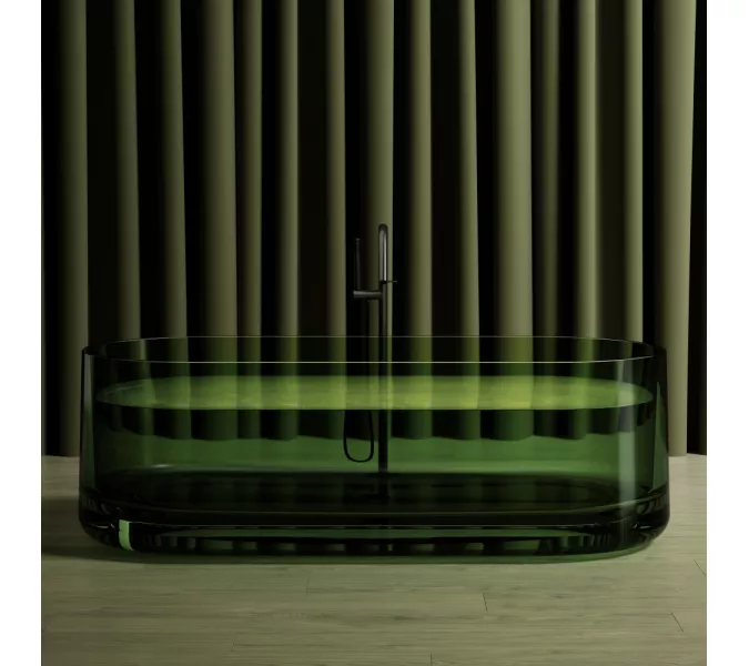 Ванна из полиэфирной смолы  ABBER Kristall AT9708Emerald зеленая прозрачная, Выбрать цвет: Зеленый