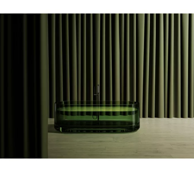 Ванна из полиэфирной смолы  ABBER Kristall AT9708Emerald зеленая прозрачная, Выбрать цвет: Зеленый, изображение 2