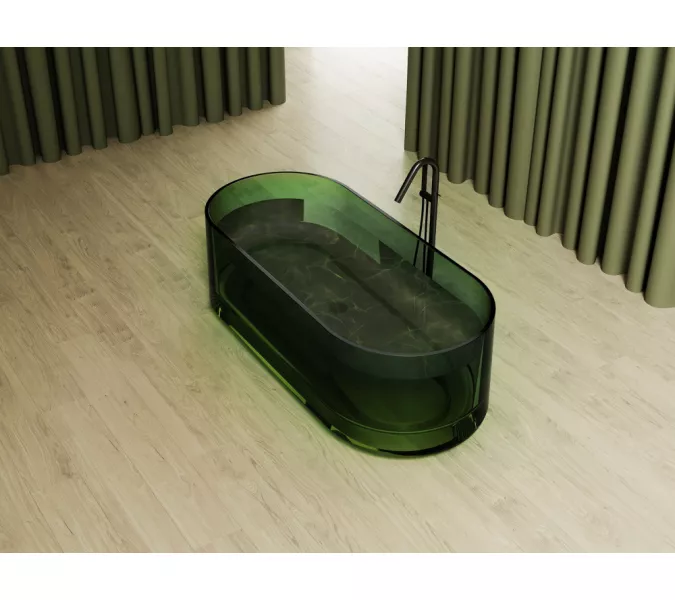 Ванна из полиэфирной смолы  ABBER Kristall AT9708Emerald зеленая прозрачная, Выбрать цвет: Зеленый, изображение 3