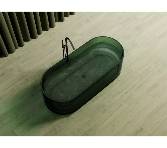 Ванна из полиэфирной смолы  ABBER Kristall AT9708Emerald зеленая прозрачная, Выбрать цвет: Зеленый, изображение 4