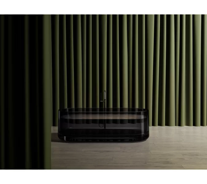 Ванна из полиэфирной смолы  ABBER Kristall AT9708Onyx черная прозрачная, Выбрать цвет: Чёрный, изображение 2