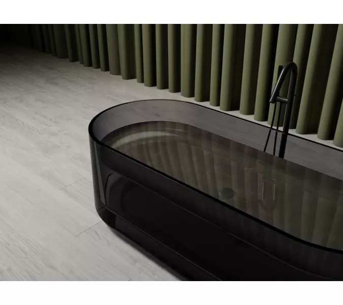Ванна из полиэфирной смолы  ABBER Kristall AT9708Onyx черная прозрачная, Выбрать цвет: Чёрный, изображение 5
