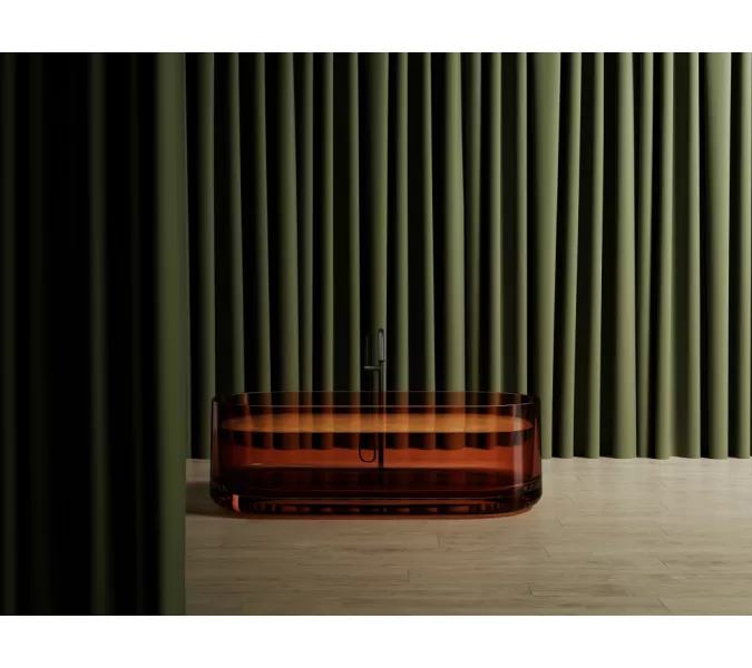 Ванна из полиэфирной смолы ABBER Kristall AT9708Opal коричневая прозрачная, Выбрать цвет: Коричневый, изображение 2