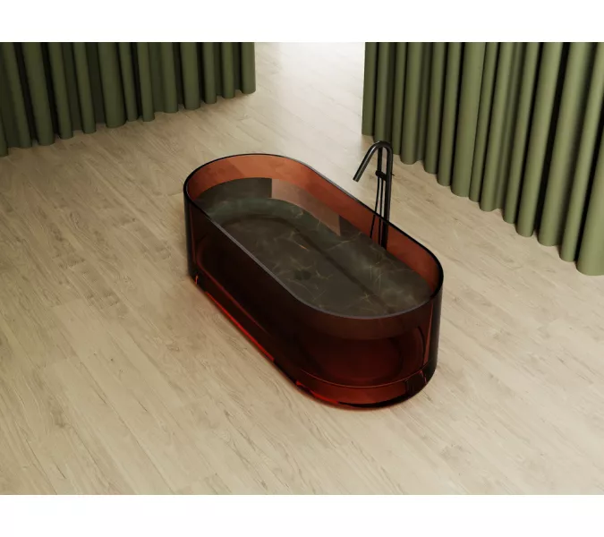 Ванна из полиэфирной смолы ABBER Kristall AT9708Opal коричневая прозрачная, Выбрать цвет: Коричневый, изображение 3