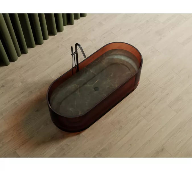 Ванна из полиэфирной смолы ABBER Kristall AT9708Opal коричневая прозрачная, Выбрать цвет: Коричневый, изображение 4