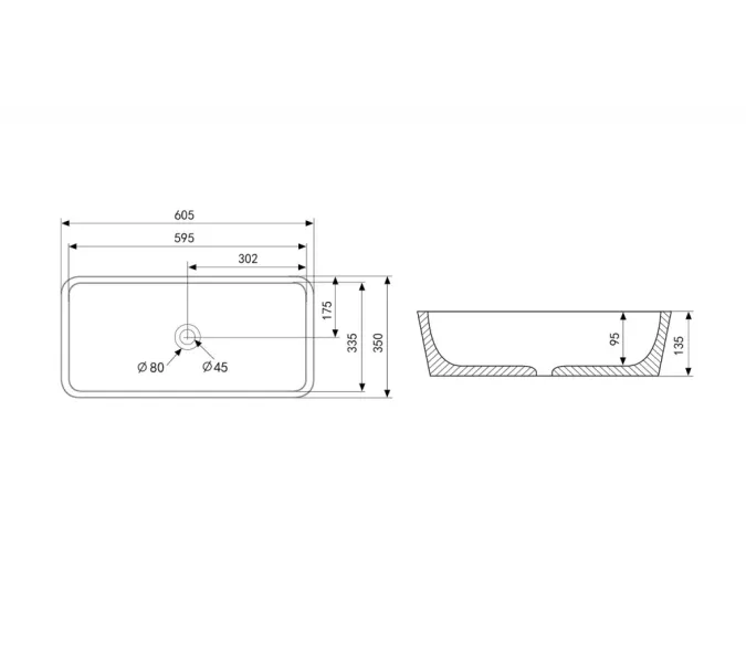 Раковина накладная ABBER Rechteck AC2204MBG зеленая матовая, Выбрать цвет: Зеленый, изображение 4