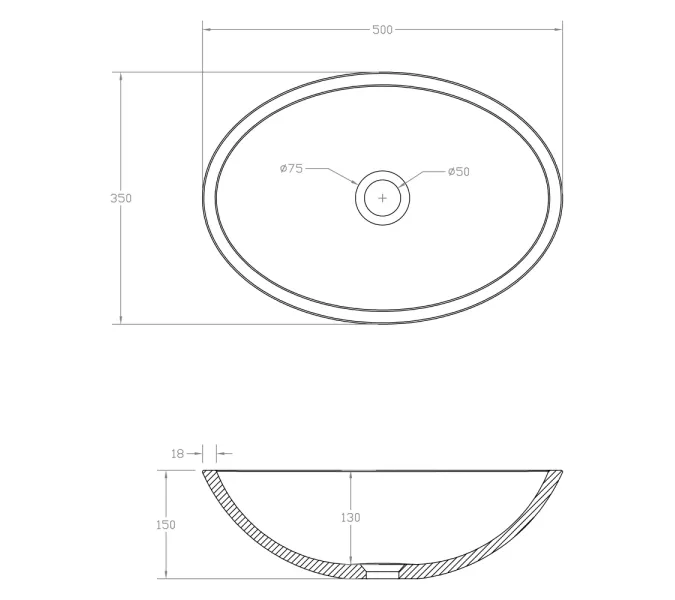Раковина накладная карбоновая ABBER Karbon AK2042 черная, изображение 5