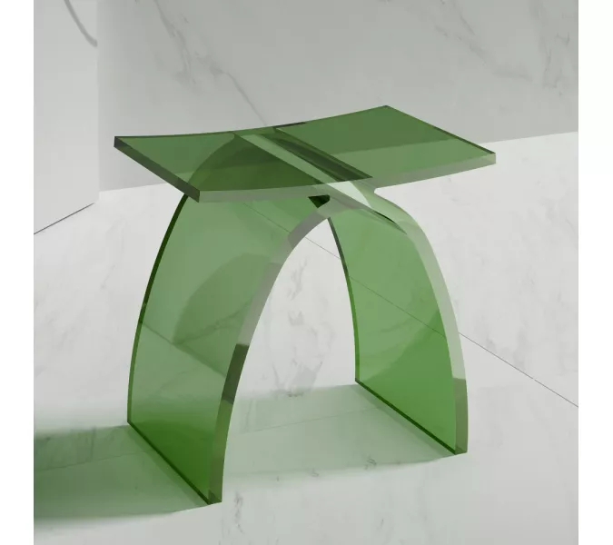 Стульчик для ванной прозрачный ABBER Kristall AT1739Emerald зеленый, Выбрать цвет: Зеленый