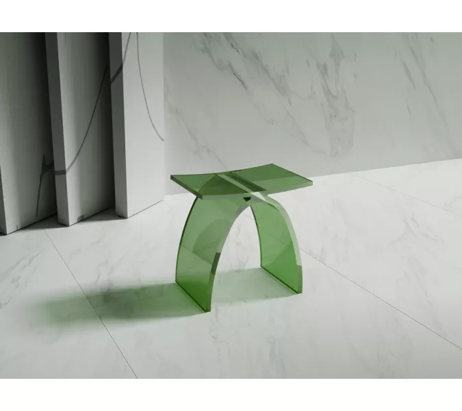 Стульчик для ванной прозрачный ABBER Kristall AT1739Emerald зеленый, Выбрать цвет: Зеленый, изображение 2