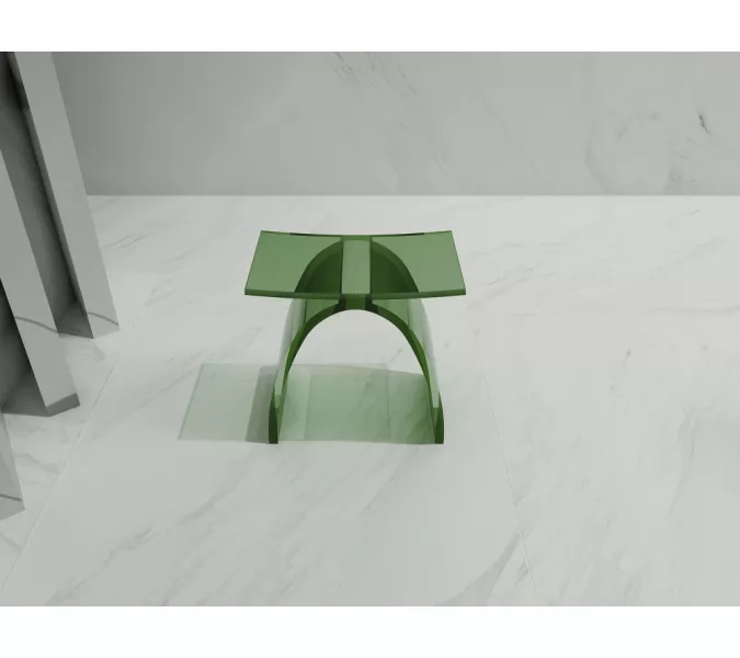 Стульчик для ванной прозрачный ABBER Kristall AT1739Emerald зеленый, Выбрать цвет: Зеленый, изображение 3