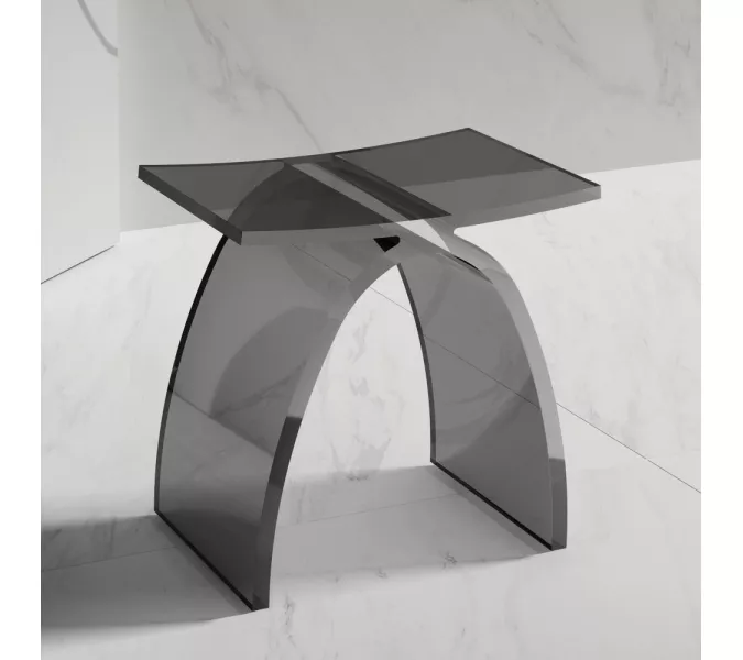 Стульчик для ванной прозрачный ABBER Kristall AT1739Onyx черный, Выбрать цвет: Чёрный