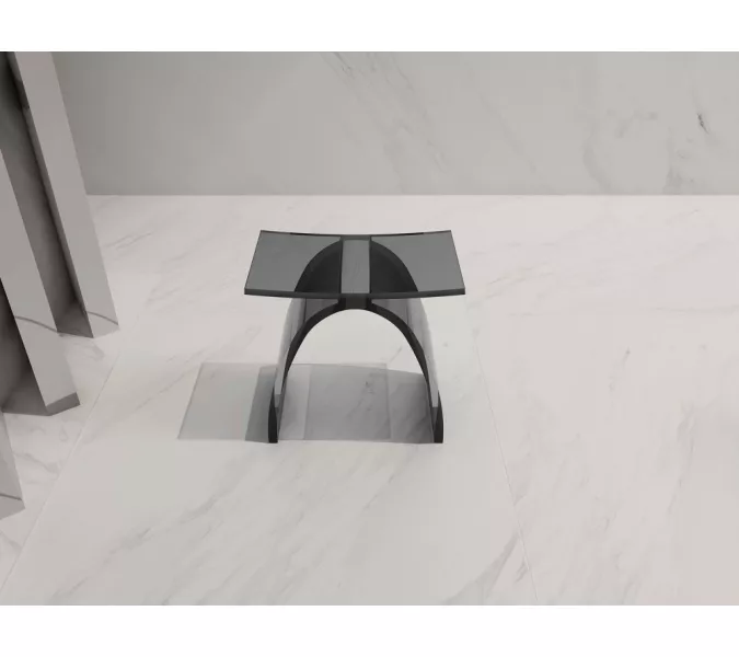 Стульчик для ванной прозрачный ABBER Kristall AT1739Onyx черный, Выбрать цвет: Чёрный, изображение 2