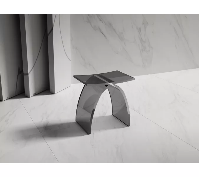 Стульчик для ванной прозрачный ABBER Kristall AT1739Onyx черный, Выбрать цвет: Чёрный, изображение 3