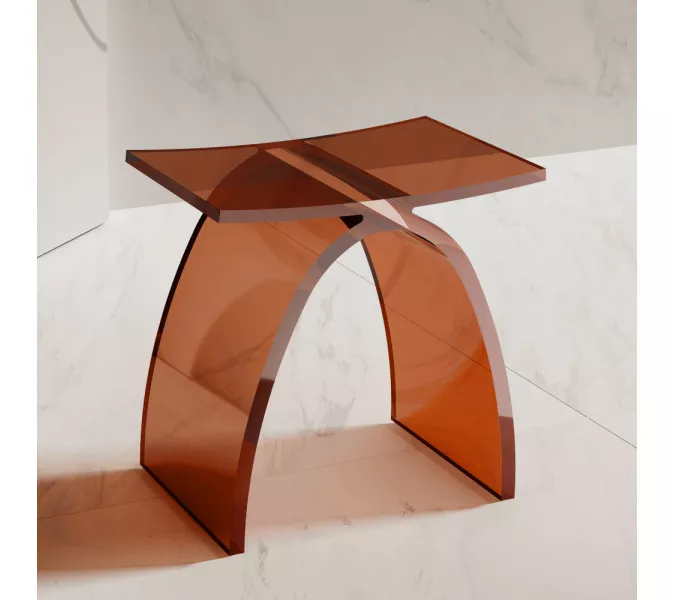 Стульчик для ванной прозрачный ABBER Kristall AT1739Opal коричневый, Выбрать цвет: Коричневый