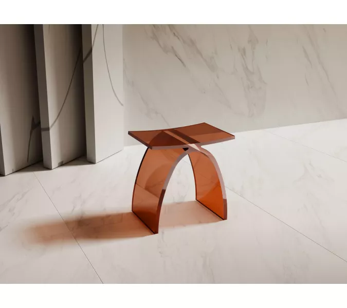 Стульчик для ванной прозрачный ABBER Kristall AT1739Opal коричневый, Выбрать цвет: Коричневый, изображение 2