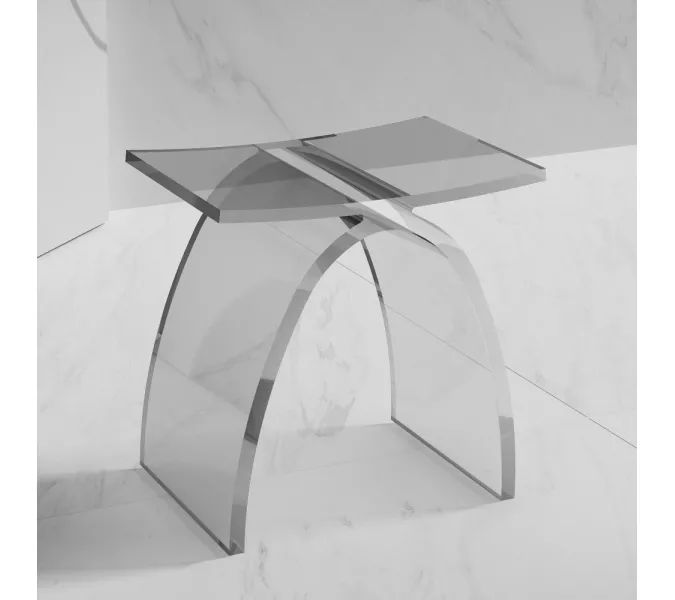 Стульчик для ванной прозрачный ABBER Kristall AT1739Perle, Выбрать цвет: Прозрачный