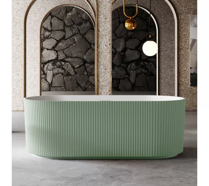 Ванна из искусственного камня ABBER Stein AS9601MCG зеленая матовая, Выбрать цвет: Зеленый, изображение 7