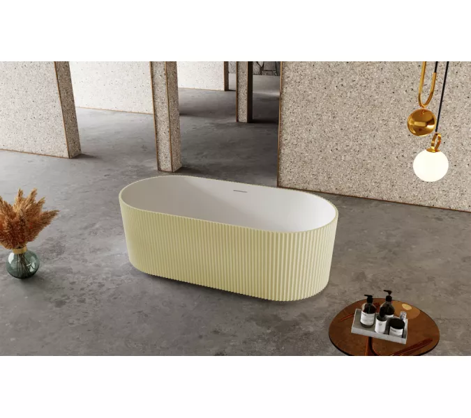 Ванна из искусственного камня ABBER Stein AS9601MS песочная матовая, Выбрать цвет: песочный, изображение 8