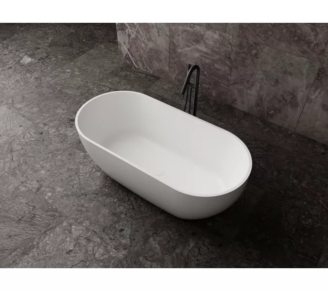 Ванна из искусственного камня ABBER Stein AS9613 белая матовая, Выбрать размер: 160х75, изображение 8