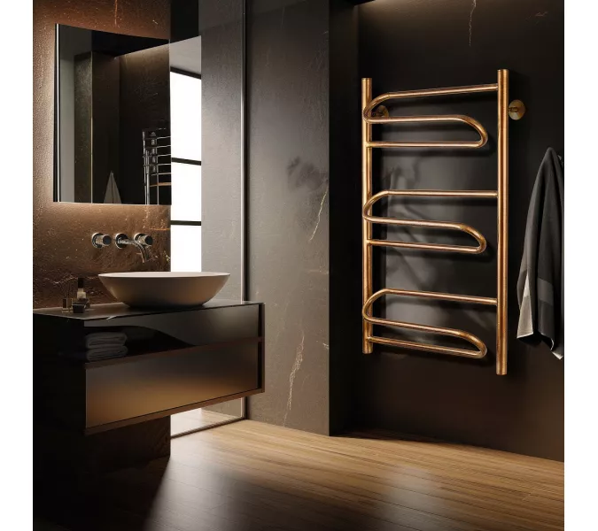 Полотенцесушитель латунный Secado Валенсия , электрический L/R бронза, Выбрать размер: 40х60, Ориентация: левая, изображение 2