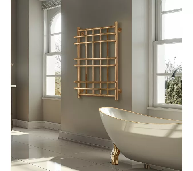 Полотенцесушитель латунный Secado Комано  электрический L/R  бронза, Выбрать размер: 50х80, Ориентация: левая, изображение 2