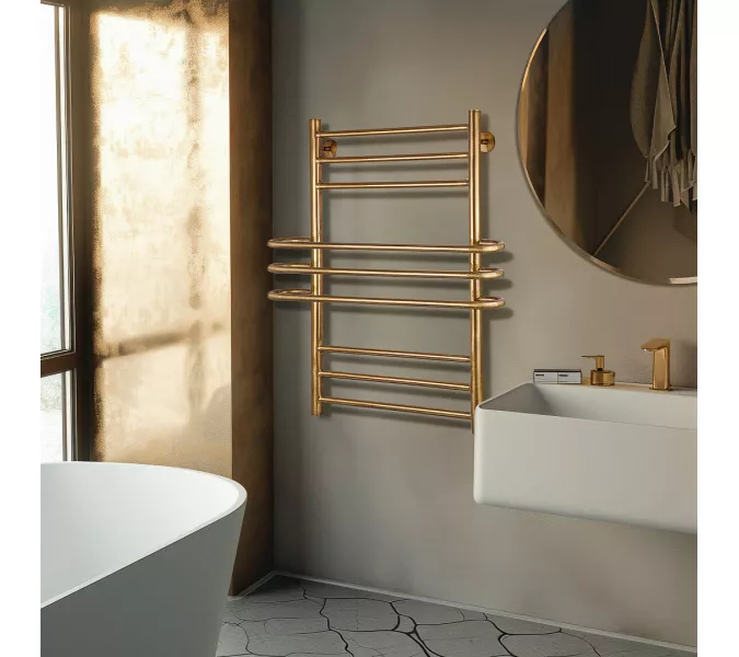 Полотенцесушитель латунный Secado Палермо электрический L/R  бронза, Выбрать размер: 40х60, Ориентация: левая, изображение 2