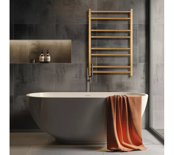 Полотенцесушитель латунный Secado Триада 2 электрический L/R бронза, Выбрать размер: 40х60, Ориентация: левая, изображение 2