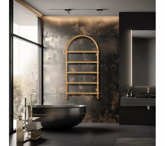 Полотенцесушитель латунный Secado Римини 2 Trenza , электрический L/R  бронза, Выбрать размер: 50х80, Ориентация: левая, изображение 2