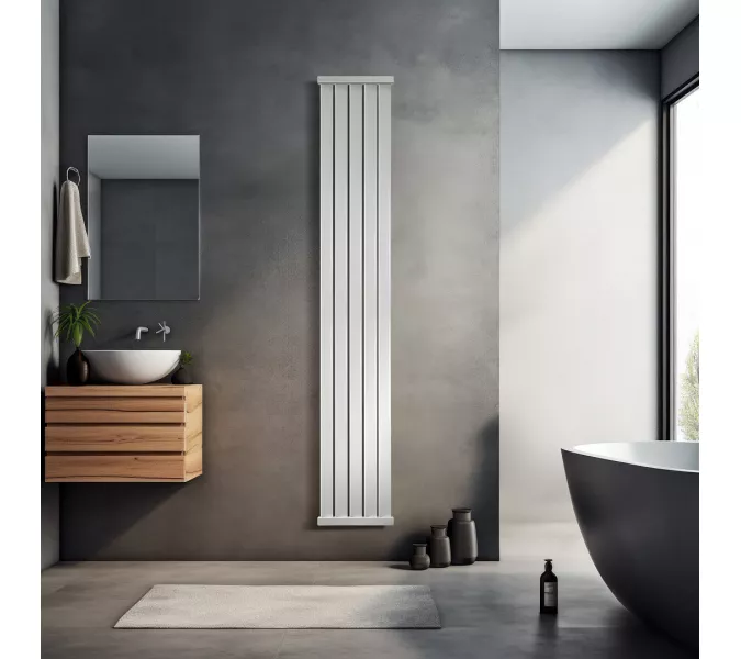 Дизайн-радиатор Secado Сельвино 5  водяной, белый глянец, Выбрать размер: 30х100, изображение 2