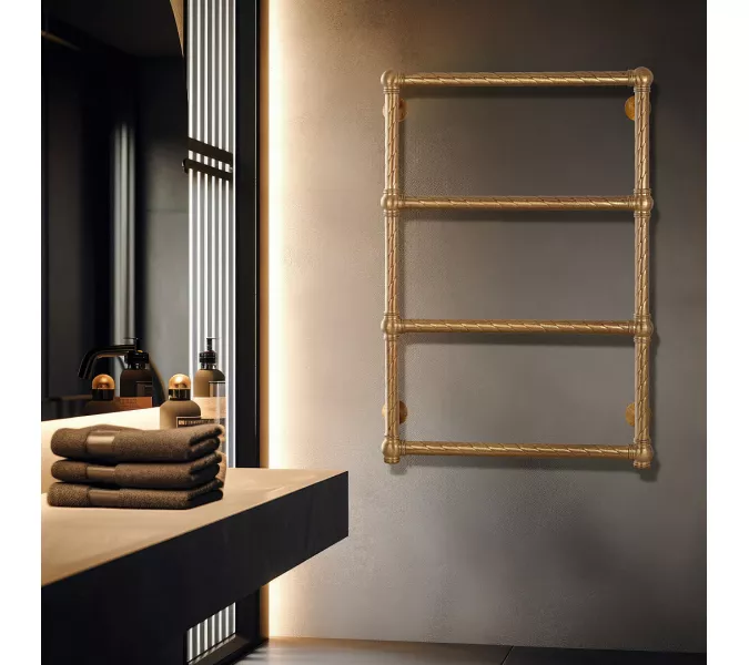 Полотенцесушитель латунный Secado Фалерони 1 Trenza  электрический L/R  бронза, Выбрать размер: 40х60, Ориентация: левая, изображение 2