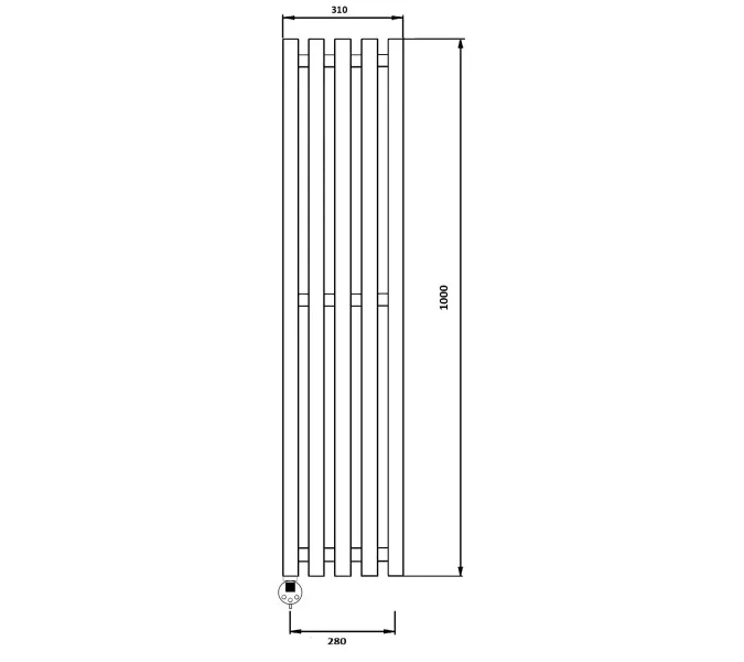 Полотенцесушитель Secado Бергамо 5 электрический L/R черный матовый, Выбрать размер: 31х100, Ориентация: левая, изображение 4
