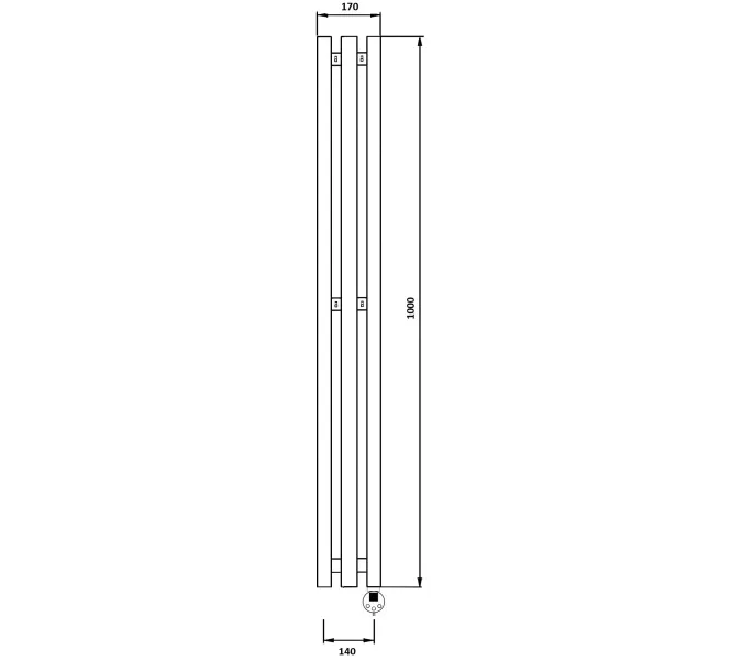 Полотенцесушитель Secado Бергамо 3К электрический L/R черный матовый, Выбрать размер: 17х100, Ориентация: левая, изображение 5