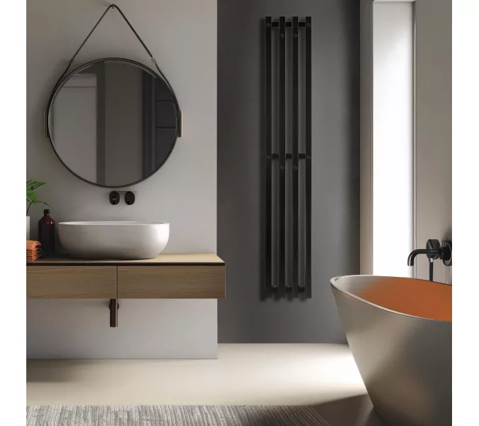 Полотенцесушитель Secado Сандриго 4К водяной, с крючками , черный матовый, Выбрать размер: 24х100, изображение 2