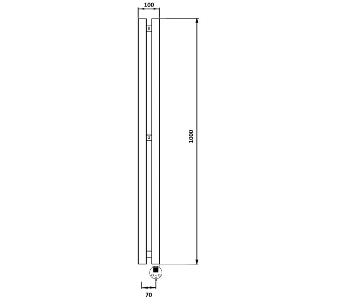Полотенцесушитель Secado Бергамо 2К электрический , с крючками , L/R черный матовый, Выбрать размер: 10х100, Ориентация: левая, изображение 5