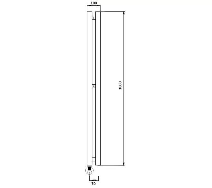 Полотенцесушитель Secado Бергамо 2К электрический , с крючками , L/R черный матовый, Выбрать размер: 10х100, Ориентация: левая, изображение 4