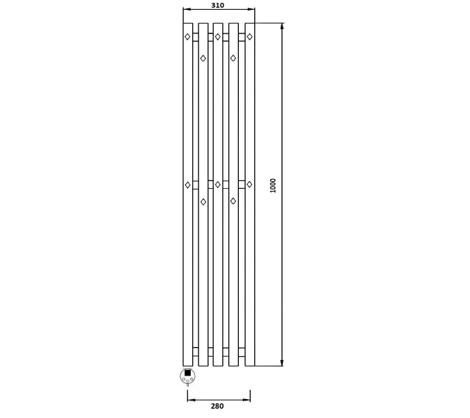 Полотенцесушитель Secado Сандриго 5К электрический, с крючками ,  L/R черный матовый, Выбрать размер: 31х100, Ориентация: левая, изображение 4
