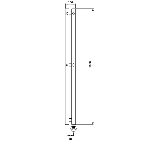 Полотенцесушитель Secado Сандриго 2К электрический, с крючками,  L/R черный матовый, Выбрать размер: 10х100, Ориентация: левая, изображение 5