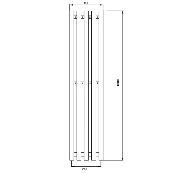 Полотенцесушитель Secado Бергамо 5К водяной, с крючками , черный матовый, Выбрать размер: 31х100, изображение 3