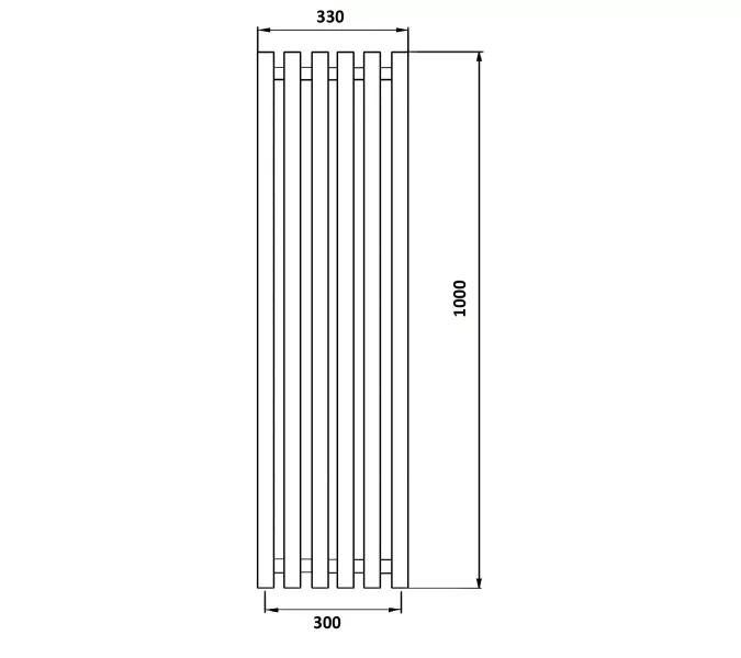 Дизайн-радиатор Secado Бергамо плюс 6 , водяной, черный матовый, Выбрать размер: 33х100, изображение 3