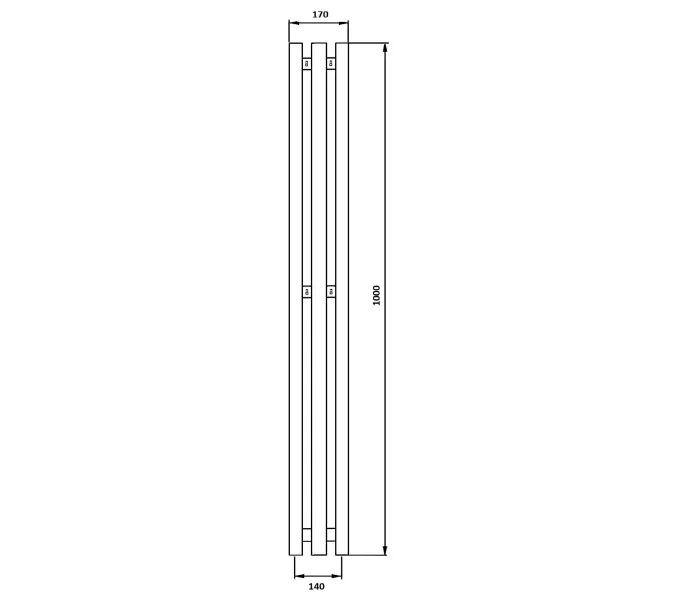 Полотенцесушитель Secado Бергамо 3К  водяной, с крючками , черный матовый, Выбрать размер: 17х100, изображение 3