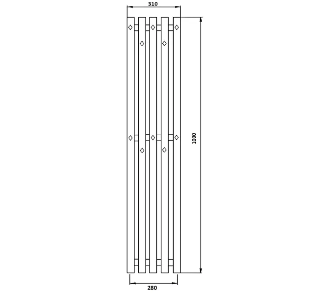 Полотенцесушитель Secado Сандриго 5К  водяной, с крючками , черный матовый, Выбрать размер: 31х100, изображение 3