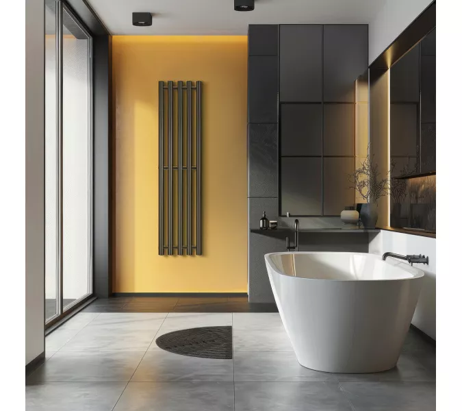 Полотенцесушитель Secado Бергамо 5 водяной, черный матовый, Выбрать размер: 31х100, изображение 2