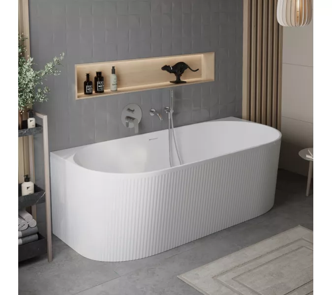 Акриловая ванна BELBAGNO BB412-1700-800-MATT, пристенная, белая матовая, Выбрать цвет: Белый матовый