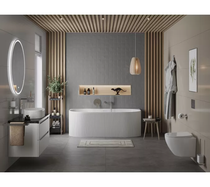 Акриловая ванна BELBAGNO BB412-1700-800, пристенная, Выбрать цвет: Белый, изображение 4