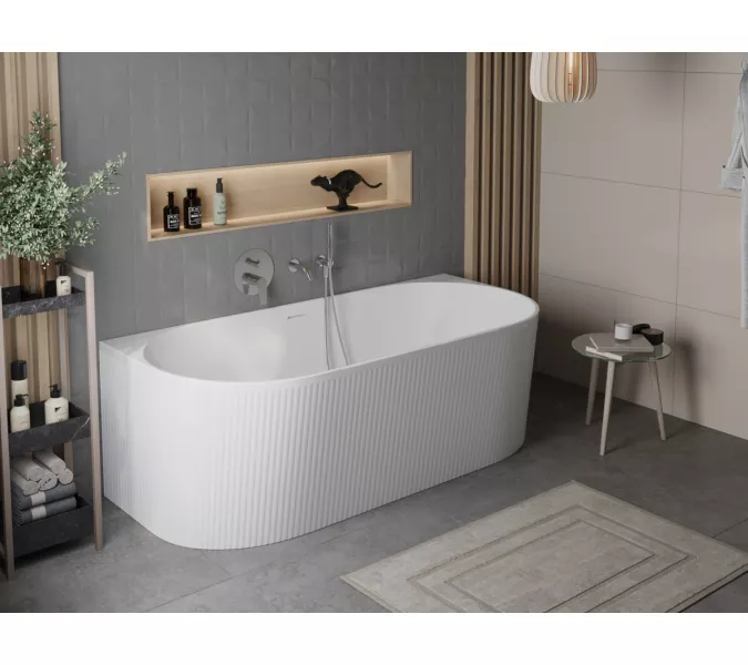 Акриловая ванна BELBAGNO BB412-1700-800-MATT, пристенная, белая матовая, Выбрать цвет: Белый матовый, изображение 6